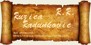 Ružica Radunković vizit kartica